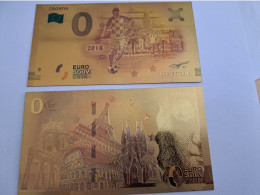 BANKNOTE / GOLDFOIL BILJET /0 EURO/ CROATIA  / FOOTBAL 2018  / SOUVENIR BILJET / UNC ** Goldfoil 026 ** - Otros & Sin Clasificación