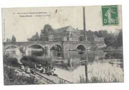 CPA Circulée En 1908 - Environs De Condé-sur-Noireau - PONT-D'OUILLY - L'Usine Et Le Pont - Edit. H.Fortin - - Pont D'Ouilly