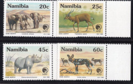 Namibia Serie 4v 1993 Namibia Nature Foundation Elephant Rhino Antelope Wild Dog Fauna MNH - Namibie (1990- ...)