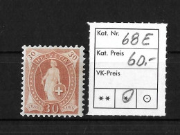 1900 - 1903 STEHENDE HELVETIA   14 Zähne Senkrecht Kontrollzeichen Form B    ►SBK-68E*◄ - Unused Stamps