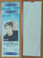 AC - RICKY MARTIN  16 OCTOBER 1998 FRIDAY  ISTANBUL TURKEY CONCERT TICKET WITH COUNTERFOIL - Tickets De Concerts