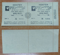 AC - KENTER  CINEMA & THEATER TICKET  1993  ISTANBUL TURKEY CONCERT TICKET WITH COUNTERFOIL - Tickets De Concerts