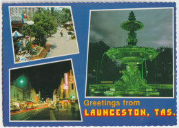 Australia TASMANIA TAS Fountain Mall LAUNCESTON Douglas DS114 Multiview Postcard C1970s - Lauceston