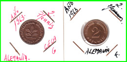 ALEMANIA – GERMANY - ( REPUBLICA FEDERAL ) 2 MONEDAS DE 2.- PFENNING . AÑO 1963  CECAS - F-G.KM-106 - 2 Pfennig