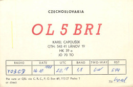 QSL Card Czechoslovakia Radio Amateur Station OL5BRI Y03CD 1987 Pavel - Radio Amateur