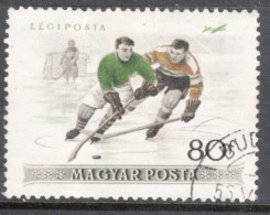 Hungary 1955 Single Stamp Celebrating Airmail - Winter Sports In Fine Used - Oblitérés