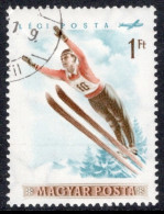 Hungary 1955 Single Stamp Celebrating Airmail - Winter Sports In Fine Used - Gebraucht