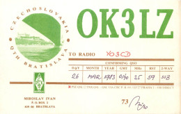 QSL Card Czechoslovakia Radio Amateur Station OK3LZ Y03CD 1983 Miroslav Ivan - Radio Amatoriale