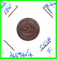 ALEMANIA – GERMANY - ( REPUBLICA FEDERAL ) MONEDA DE 2.- PFENNING . AÑO 1965  CECAS - F.. - 2 Pfennig