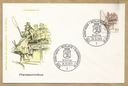 DE.- ERSTTAGSBRIEF. PFERDEOMNIBUS. BERLINER DES 19. JAHRHUNDETS - C.W. ALLERS. ERSTAUSGABE 24.10.1969. BERLIN 12. FDC. - 1948-1970