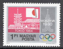 Hungary 1979 Single Stamp Celebrating Pre-Olympic Year In Unmounted Mint - Ungebraucht