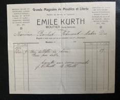 70126 - Facture Emile Kurth Grans Magasins De Meubles Et Literie Moutier 09.12.1916 - Switzerland