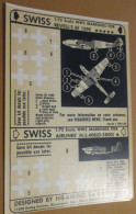 DEC24 : RARE Planche Décals HISAIRDEC Marquages 1/72e ME 109E ET MS 406 SUISSE - Vliegtuigen