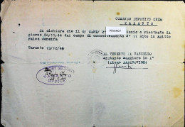 WW2 – 1943 PORT SECURITY TARANTO OFFICE - DOCUMENTO PRIGIONIERO ITALIANO - S6914 - Documenti