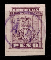 0160G - KOLUMBIEN - 1904 - MH - (AR) OVPTD - $ 1 - ACKNOWLEDGMENT OF RECEIPT - Colombia
