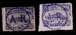 0160H - KOLUMBIEN - 1904 - MNG - (AR) OVPTD - 20 CTS - ACKNOWLEDGMENT OF RECEIPT - 2 DIFF TYPES - Colombia