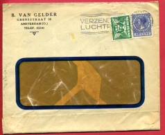 1934 - Pays Bas - Cachet De AMSTERDAM CENTRAAL STATION - "VERZEND PER LUCHTPOST" - Poststempels/ Marcofilie