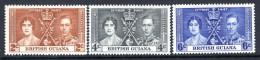 British Guiana 1937 KGVI Coronation Set HM (SG 305-307) - Brits-Guiana (...-1966)