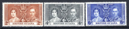 British Guiana 1937 KGVI Coronation Set HM (SG 305-307) - Guyana Britannica (...-1966)