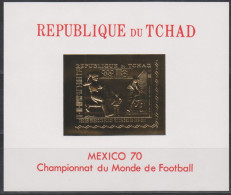 Soccer World Cup 1970 - CHAD - S/S Gold Imp. MNH - 1970 – Mexico