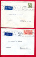 1948/49 - Suede - 2 Enveloppes Pour La France - Oblitération Linéaire De STOCKHOLM  AVG  LBR - Storia Postale