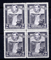 British Guiana 1938-52 KGVI Pictorials - 2c Kaieteur Falls - P.12½ Block LHM (SG 309) - Guayana Británica (...-1966)