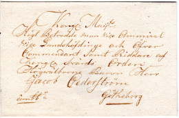 Schweden Ca. 1800, Früher Militär Brief M. Interessanter Anschrift N. Göteborg - Storia Postale