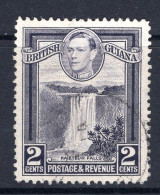 British Guiana 1938-52 KGVI Pictorials - 2c Kaieteur Falls - P.12½ Used (SG 309) - Guyana Britannica (...-1966)