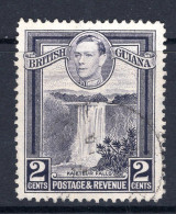 British Guiana 1938-52 KGVI Pictorials - 2c Kaieteur Falls - P.12½ Used (SG 309) - Britisch-Guayana (...-1966)