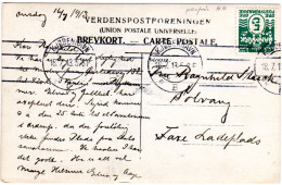 Dänemark 1913, 5 öre M. Perfin HP Auf Karte V. Kopenhagen  - Sonstige & Ohne Zuordnung