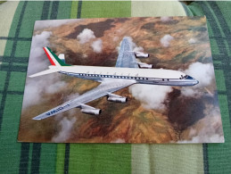 CARTOLINA AEREO ALITALIA  DOUGLAS SUPER DC 8 JET - 1946-....: Era Moderna