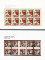 Denmark; Christmas Seals 1913-1914; Reprint/Newprint Small Sheet With 10 Stanps.  MNH(**), Not Folded. - Essais & Réimpressions