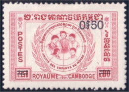 534 Cambodge Children Enfants Surcharge 0.50 MH * Neuf (KAM-217) - Cambodia