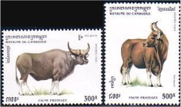 534 Cambodge Faune Protégée Boeufs Protected Fauna Oxen MNH ** Neuf SC (KAM-137a) - Ferme