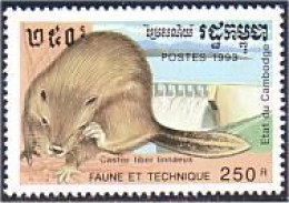 534 Cambodge Castor Beaver Barrage Dam MNH ** Neuf SC (KAM-127a) - Knaagdieren