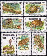 534 Cambodge Reptiles Snakes Tortues Turtles Crocodile MNH ** Neuf SC (KAM-5c) - Tortues