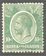 554 Kenya Uganda 1922 George V 10c Green MH * Neuf Légère (KUT-58) - Kenya, Ouganda & Tanganyika