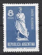 Argentina 1965 700th Anniversary Of The Birth Of Dante Alighieri MNH Stamp - Ongebruikt