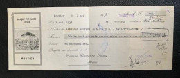 70137 - Billet De Change Banque Populaire Suisse Moutier 02.05.1938 Au Verso Timbres Effets De Change  25 Cts. - Bills Of Exchange