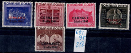 ROMANIA 1941 50 YEARS OF THE KING CHARLES I FOUNDATION SET OF OVERPRINT MI No 691-5 I MLH VF!! - Neufs