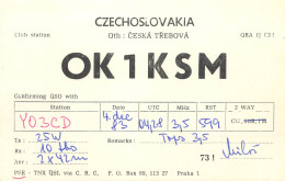 QSL Card Czechoslovakia Radio Amateur Station OK1KSM Y03CD 1983 - Radio Amatoriale