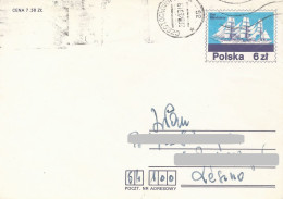 Poland Envelope Used Ck 69.07: Dar Mlodziezy Yacht (postal Circulation Czestochowa) - Stamped Stationery