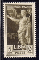 COLONIE ITALIANE LIBIA 1938 AUGUSTO BIMILLENARIO AUGUSTEO CENT. 5c MNH - Italiaans Oost-Afrika