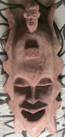 Afrique Cote D'Ivoire Ancien Masque Rituel Baoulé Côte D'Ivoire Bois Rose 2.1 Kg 25.5 Cm X 60 Cm (G1) - African Art