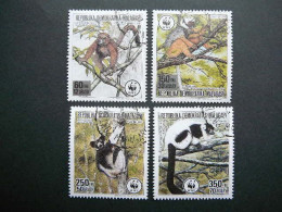 Lemurs Monkeys # Madagaskar # 1988 Used #1110/3  Malagasy - Mono