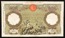 100 LIRE ROMA GUERRIERA FASCIO ROMA 20 02 1941 BIGLIETTO Naturale Q.BB Forellini  LOTTO 447 - 100 Liras