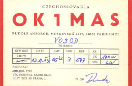 QSL Card Czechoslovakia Radio Amateur Station OK1MAS Y03CD 1983 - Radio Amatoriale