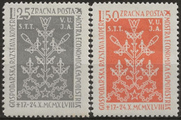 TZBA1-2L - 1948 Trieste Zona B, Sass. Nr. 1/2 Posta Aerea,  Serie Cpl. Di 2 Francobolli Nuovi Con Linguella */ - Correo Aéreo