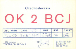 QSL Card Czechoslovakia Radio Amateur Station OK2BCJ Y03CD Miroslav Muzik - Amateurfunk