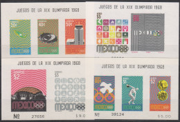 Olympics 1968 - History - MEXICO - 4 S/S Imp. MNH - Sommer 1968: Mexico